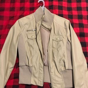 Pair of faux leather jackets